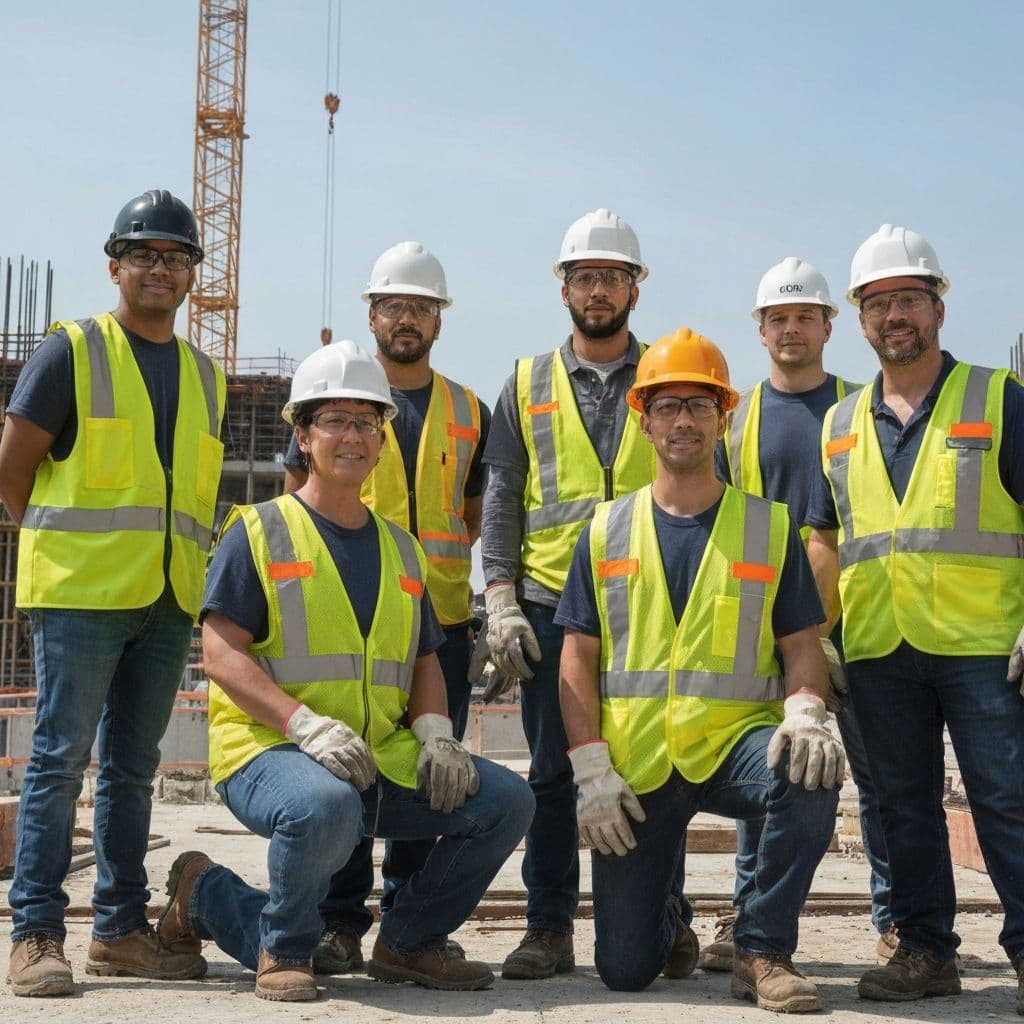 Construction workers overlap
